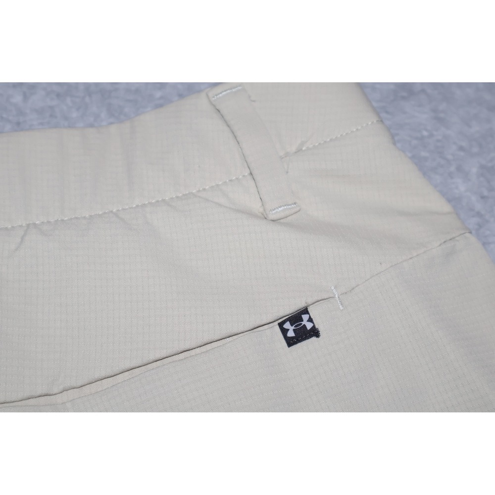 Under Armour Golf Shorts Mens 38 Tan Beige Ripstop Flat Front Performance **